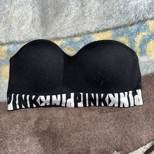 A pink bra strapless